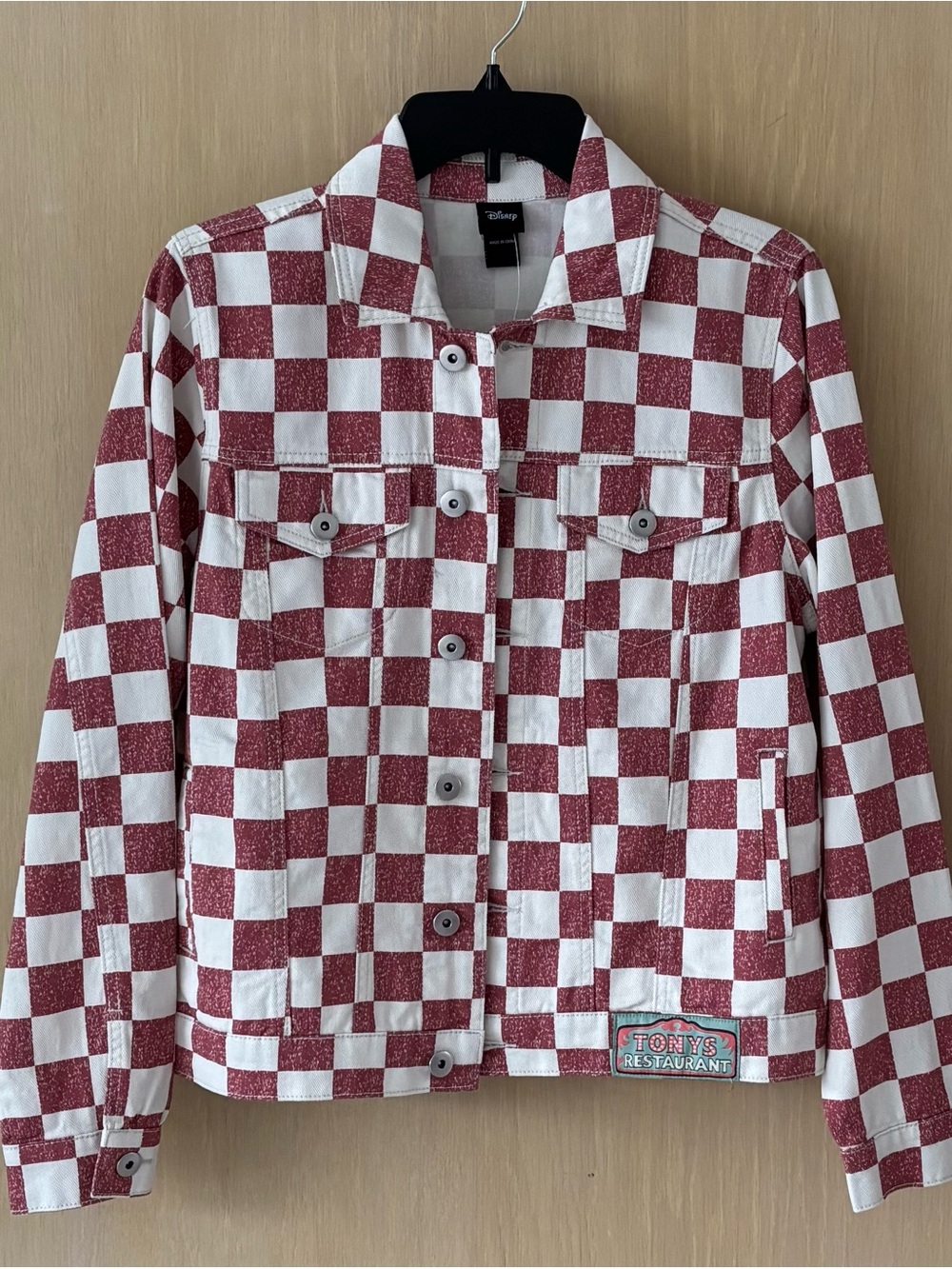 Disney Lady and the Tramp Tony’s Restaurant Checkered Jacket Medium NWT - Picture 2 of 7